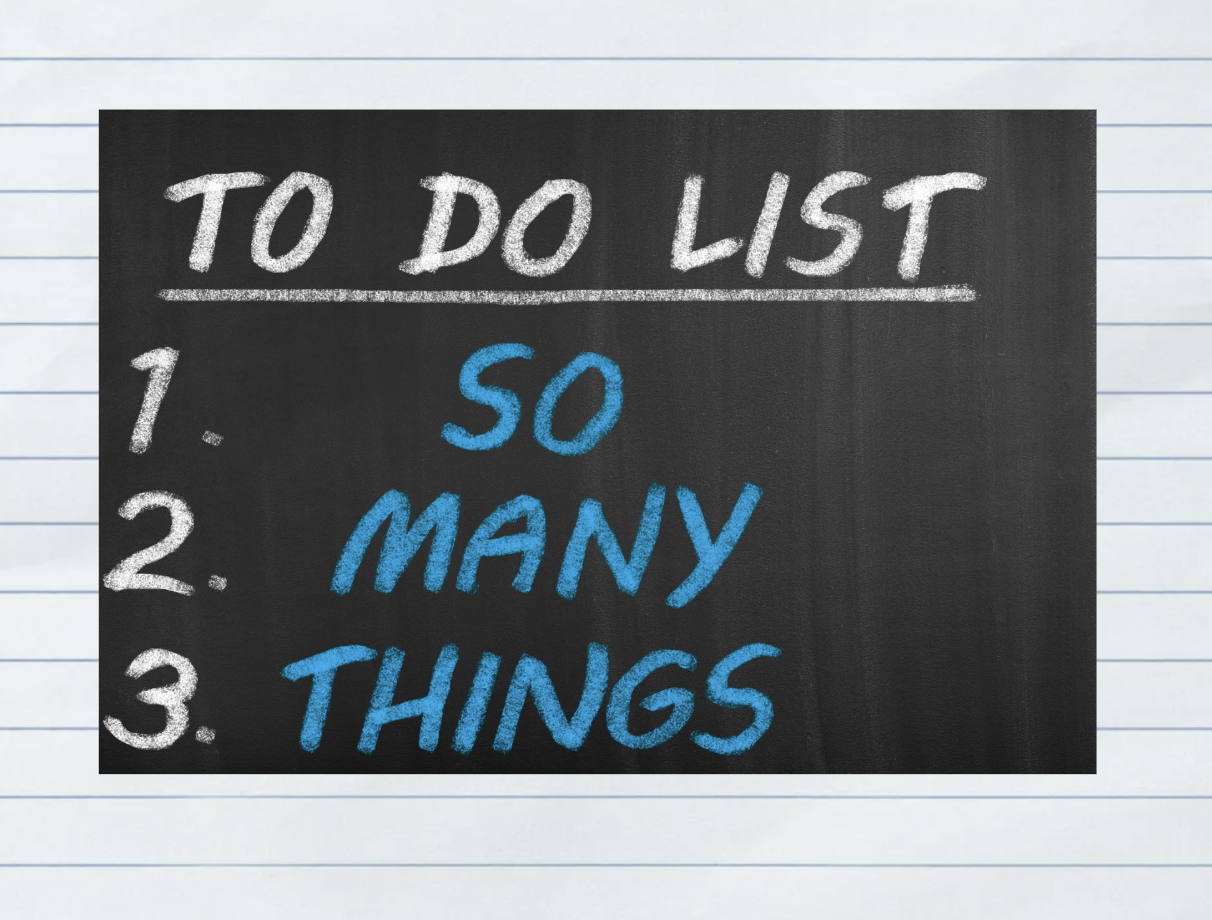A traditional paper to-do list with handwritten tasks and checkboxes.